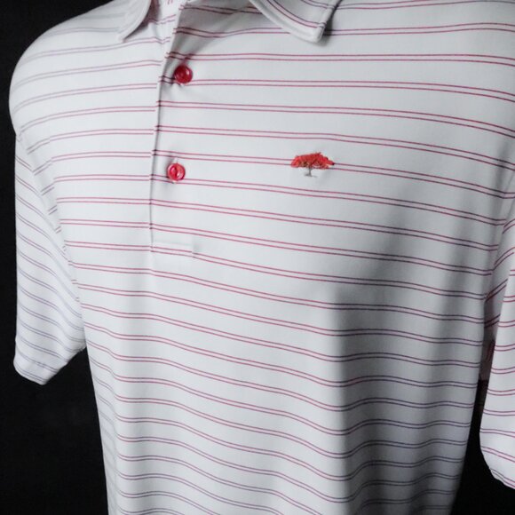 Peter Millar Summer Comfort White Striped Stretch Polo (M) - Picture 8 of 10